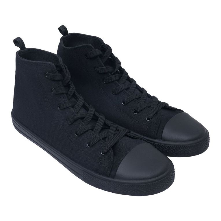 Black Canvas High Ankle Canvas High Top Sneakers Black Canvas Lace