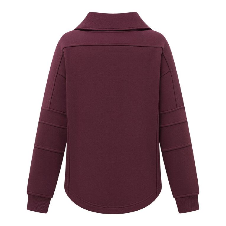 H&H Women's Nursing Friendly Long Sleeve Fleece, Red Dark, hi-res