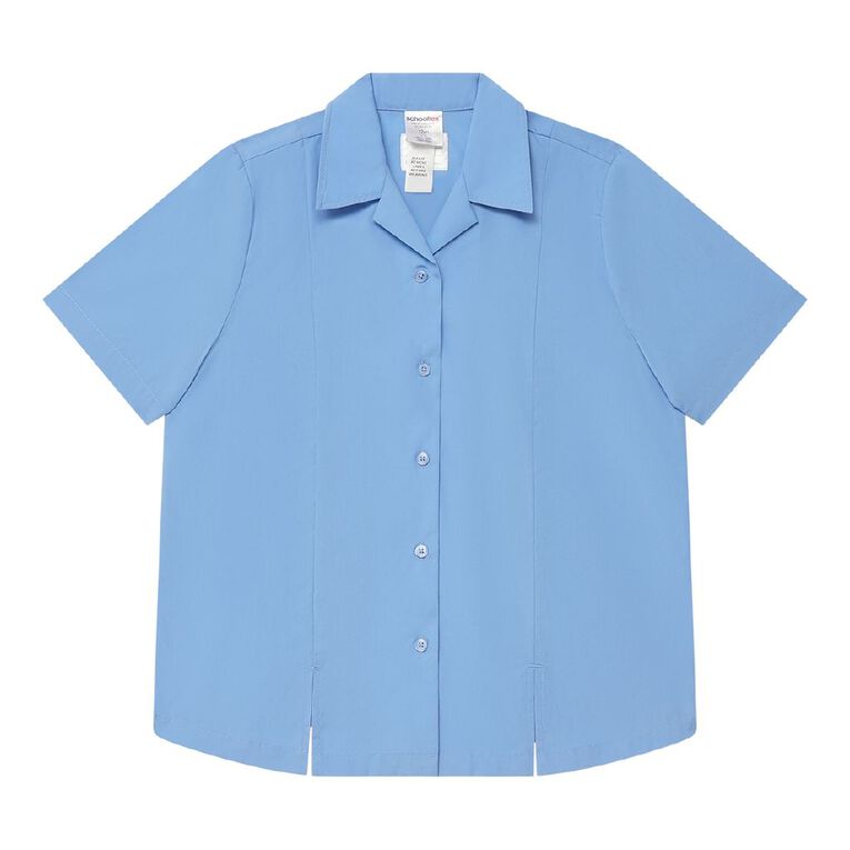 Schooltex Girl's Short Sleeve Blouse, Blue Mid, hi-res