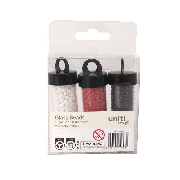 Uniti Glass Bead Set White Red Black, , hi-res