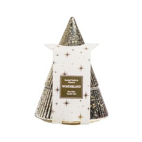 Wonderland Home Christmas Tree Glass Candle 7.8oz Gold