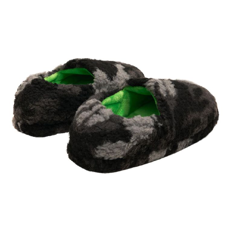 Young Original Senior Kids' Oslo Closed Back Slippers, Black/Grey, hi-res