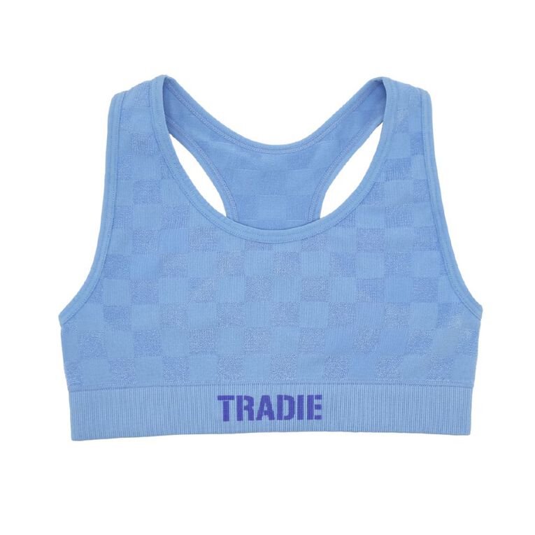Tradie Girls' Seamfree Crop 2 Pack, Blue, hi-res