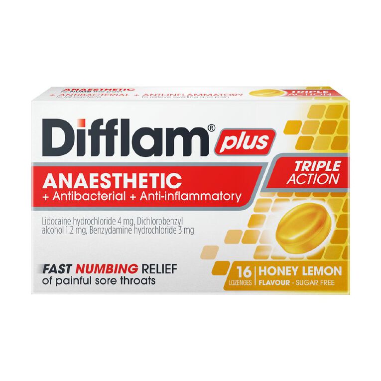 Difflam Anaesthetic Honey & Lemon Lozenge, , hi-res