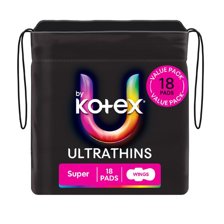 U By Kotex Feminine Pad Ultrathin Wing Super, , hi-res