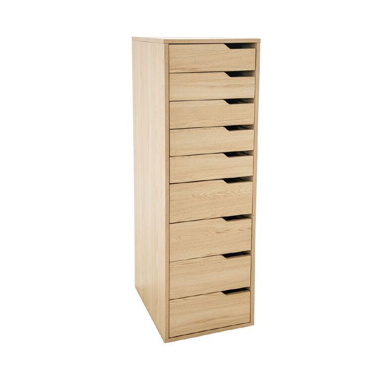 Living & Co Hael 9 Drawer Unit Oak Look, , hi-res