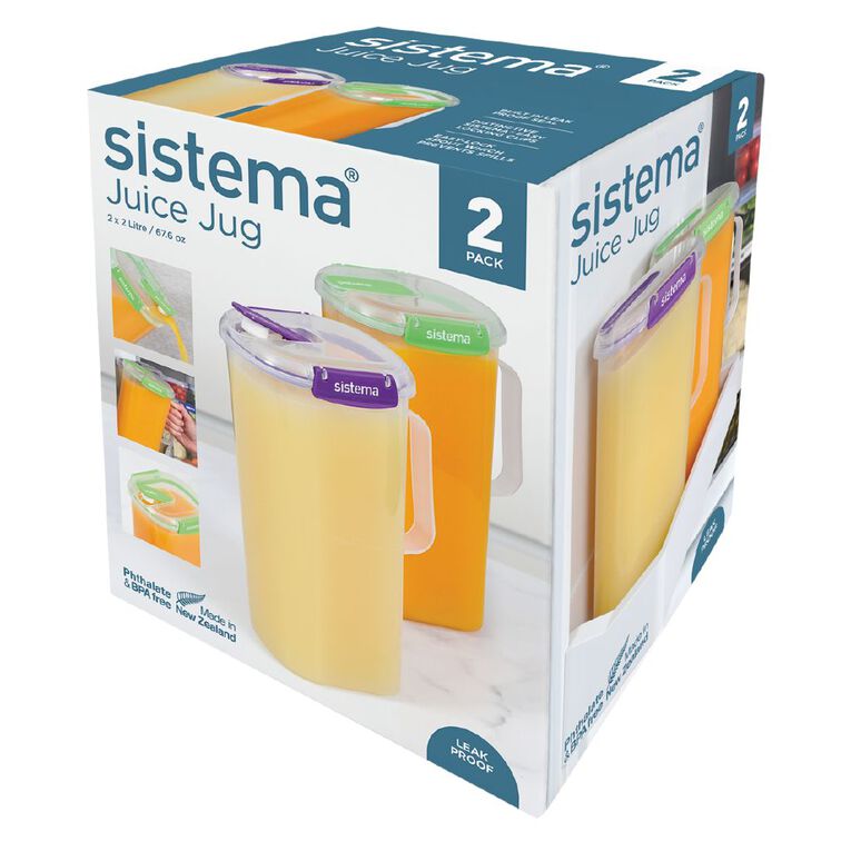 Sistema Klip It Plus 2L Juice Jug 2 Pack Assorted, , hi-res
