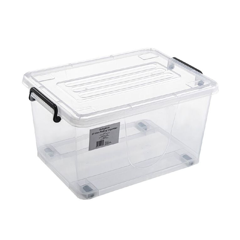 Living & Co Rolling Organiser 27L Clear, , hi-res