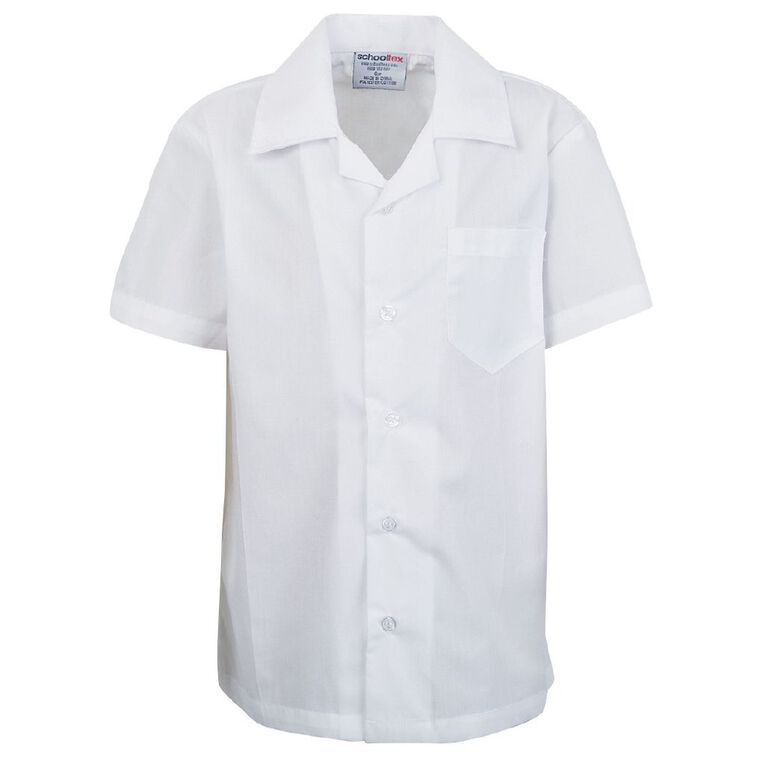 Schooltex Short Sleeve School Shirt, White, hi-res