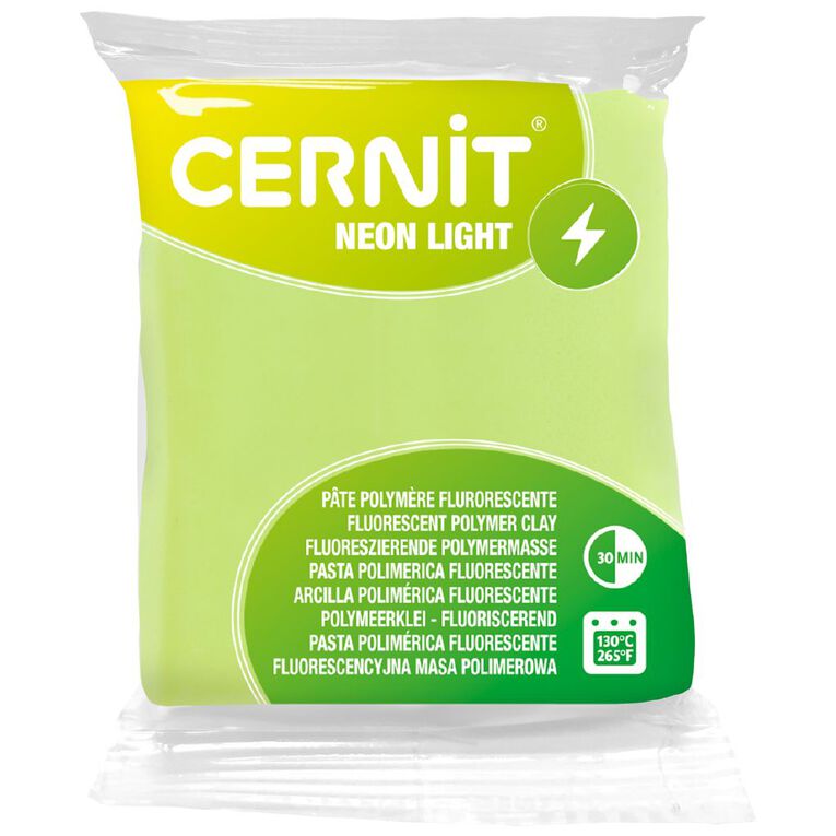 Cernit Polymer Clay Neon Light 56g Yellow Yellow, , hi-res