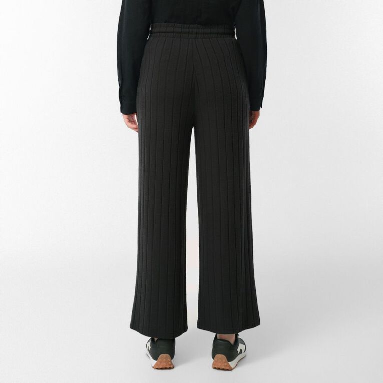 H&H Women's Wide Leg Ribbed Pants, Grey Dark, hi-res