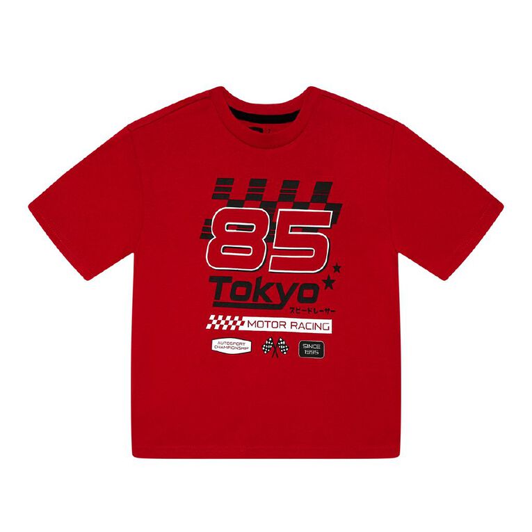 Young Original Short Sleeve Relaxed Print Tee, Red Mid, hi-res