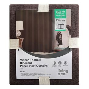 Living & Co Vienna Curtains Brown Mid 150-230cm Wide/160cm Drop