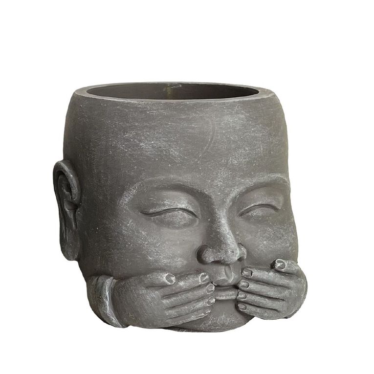 Kiwi Garden Cement Garden Pot Faces Assorted 12cm, , hi-res