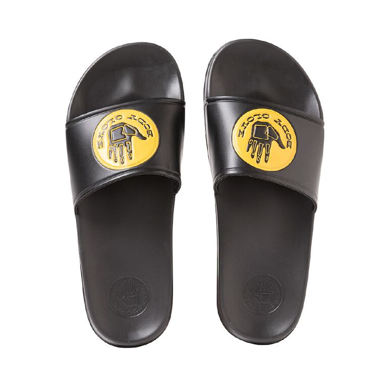 Body Glove Men's Slides, Black/Yellow, hi-res