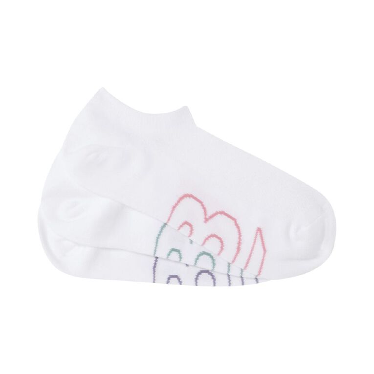 B FOR BONDS Women's No Show Socks 3 Pack, White, hi-res