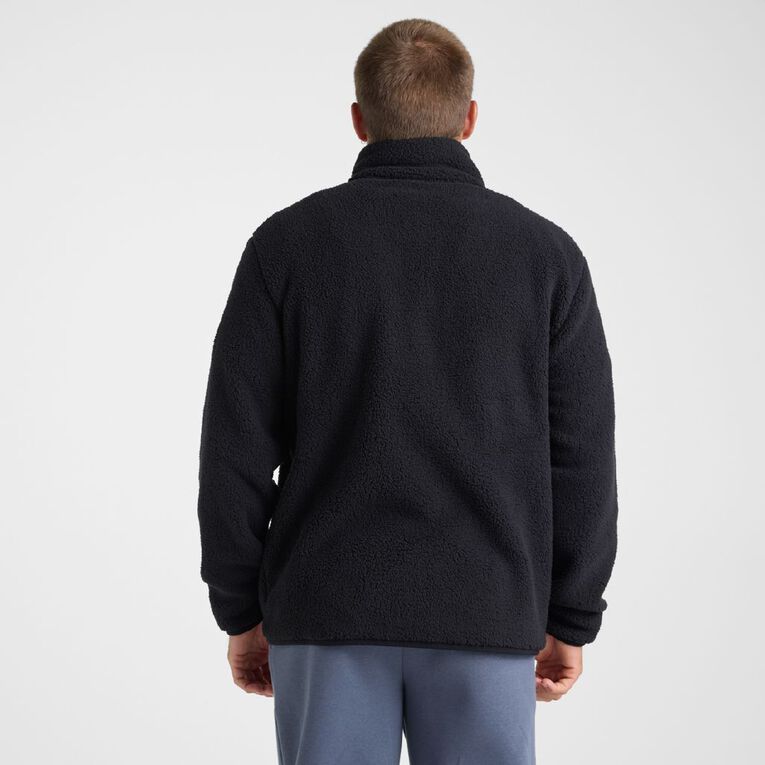 Lonsdale Men's Street Sherpa Zip Thru, Black, hi-res
