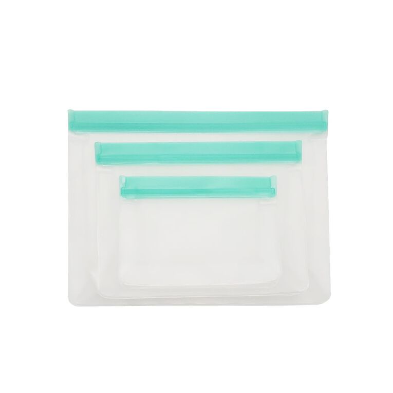 Living & Co Reusable Food Pouch 3 Pack Clear Clear The Warehouse