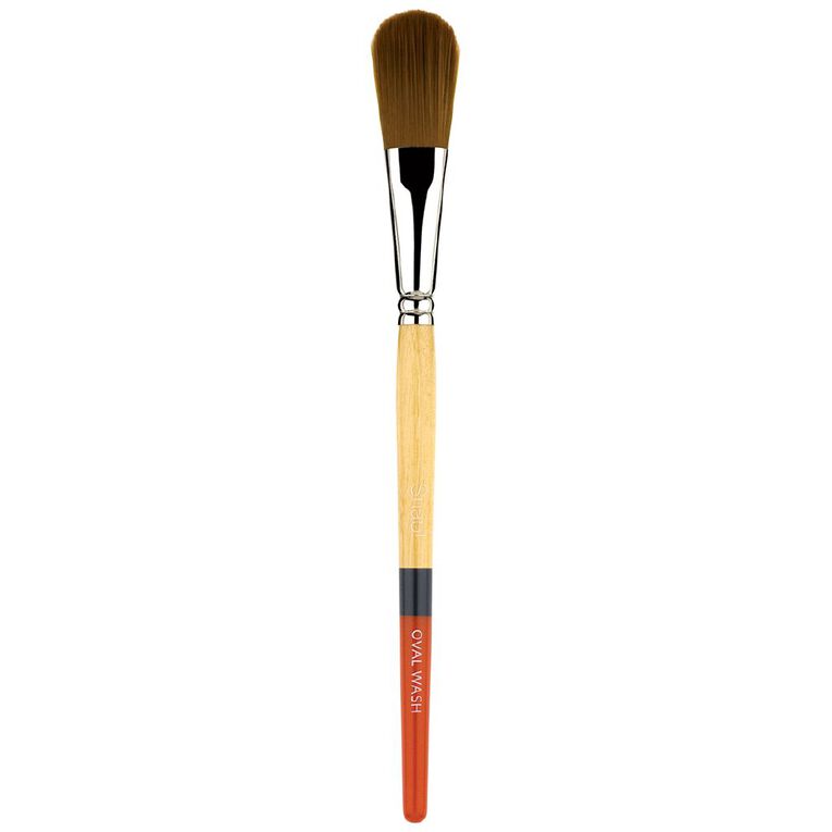 Princeton Snap Brush Short Handle Taklon Oval Wash 3/4 Gold, , hi-res