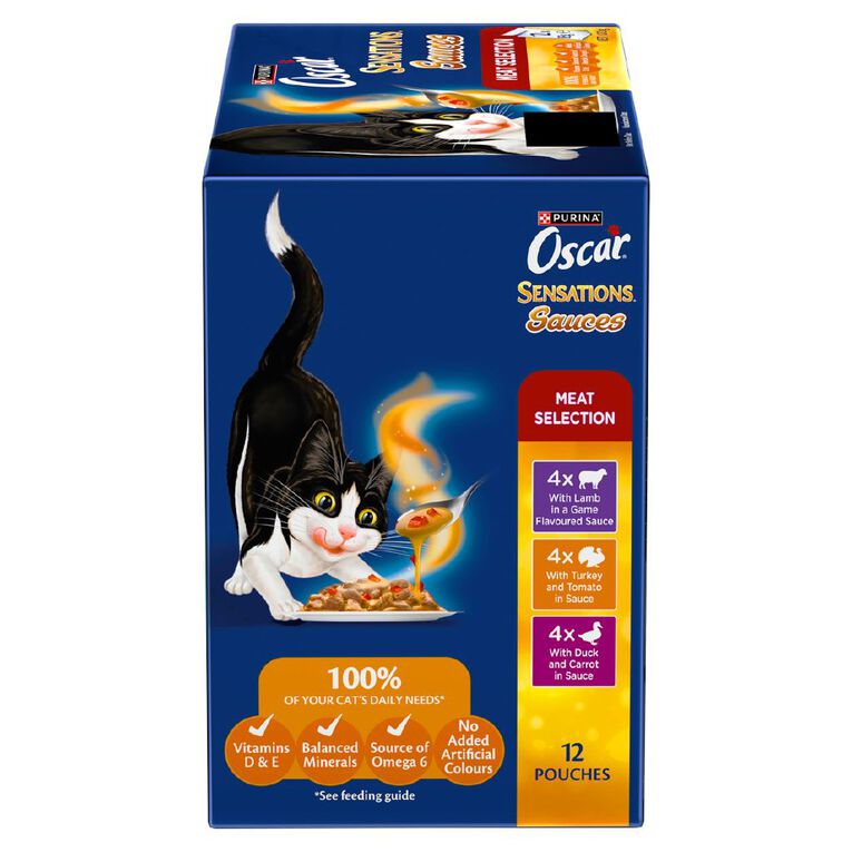 Oscar Sensations Sauces Meat Selection Wet Cat Food 12 x 85g, , hi-res
