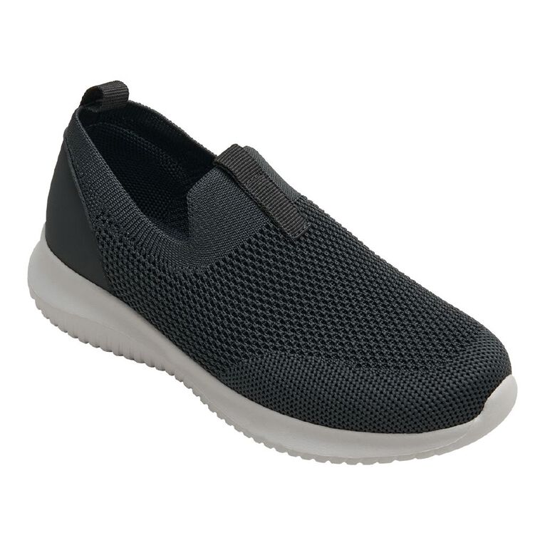 Active Intent Senior Kids' Terry Trainers, Grey Light, hi-res