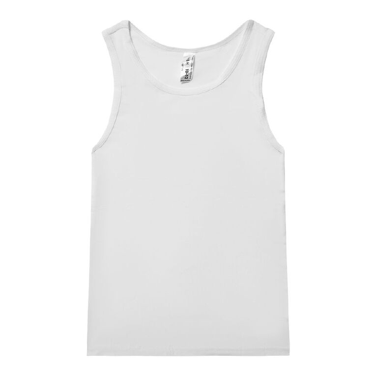 H&H Kids' Essential Singlet 2 Pack, Black/White, hi-res