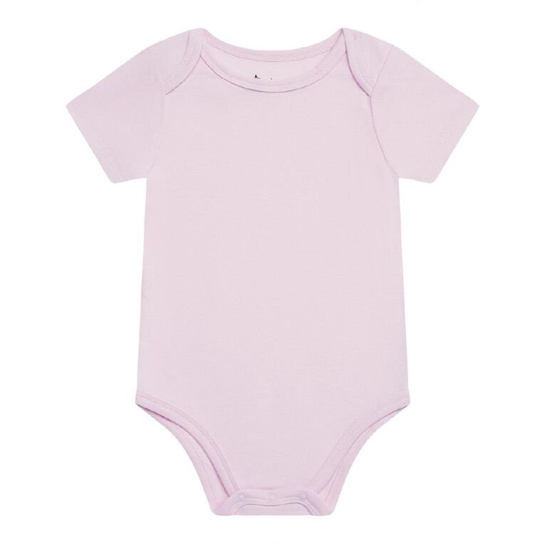 Young Original Babies' Short Sleeve Printed Bodysuit 3 Pack, Pink Light, hi-res