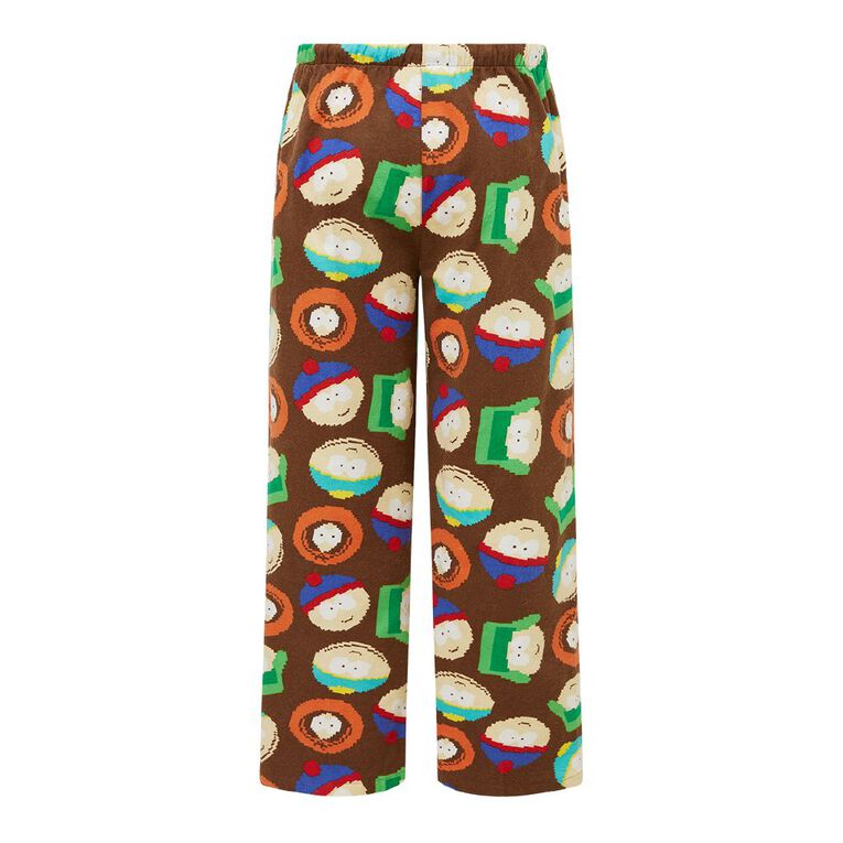 South Park Men's Flannelette Pyjama Pants, Brown Dark, hi-res