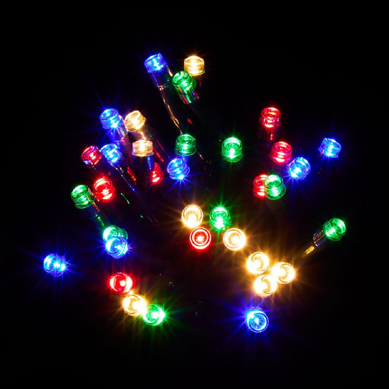 Wonderland Solar Icicle Christmas Lights Multi-Coloured 3.9m, , hi-res
