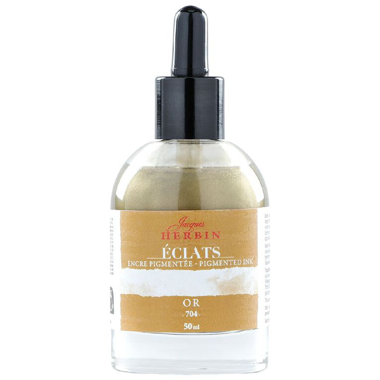 Jacques Herbin Eclats Pigmented Ink Gold 50ml, , hi-res