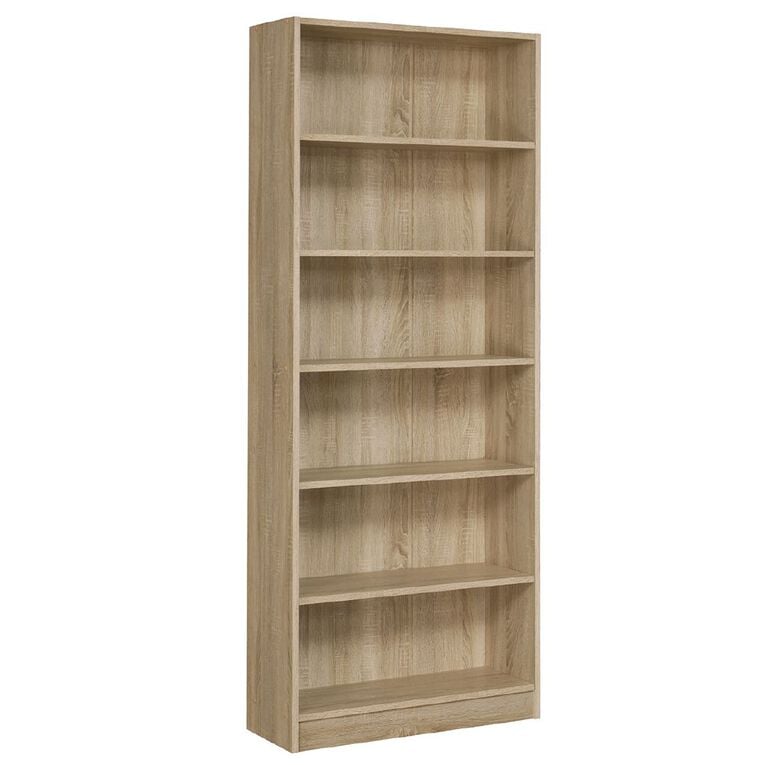 Workspace Soho 6 Tier Bookcase Oak, , hi-res