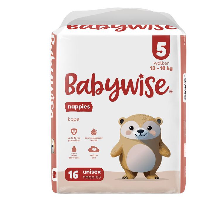 Babywise Nappies Convenience 13-18kg Walker 16 Pack, , hi-res