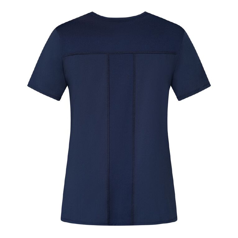 Active Intent Women's Active Mesh Panel Tee, Blue Dark, hi-res