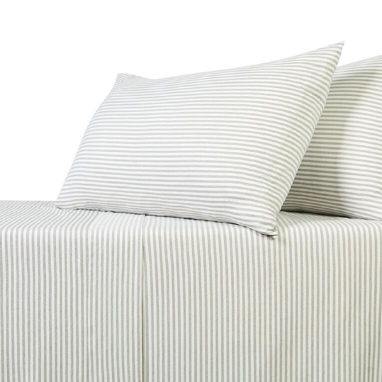 Living & Co Microfibre Sheet Set Miami Grey Queen, , hi-res