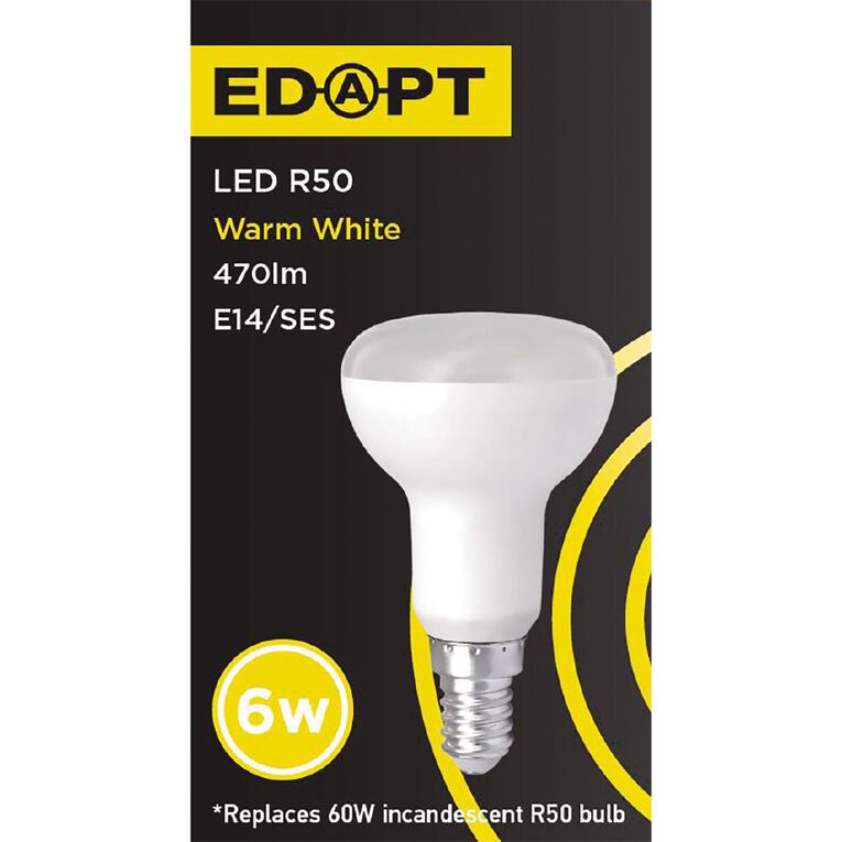 Edapt LED E14 Reflector Light Bulb R50 6W Warm White, , hi-res