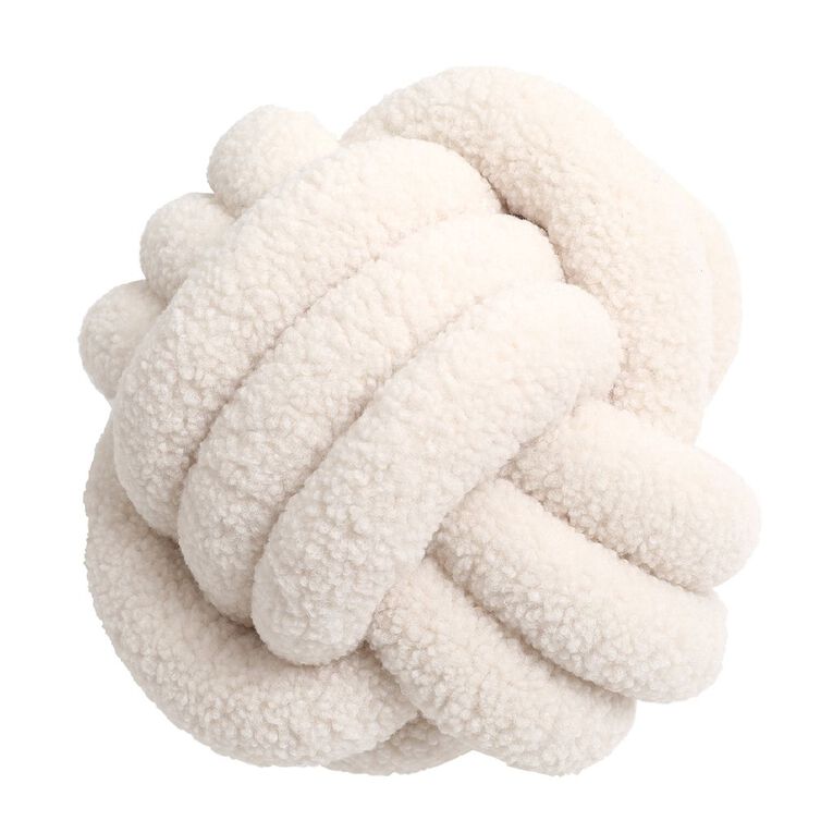 Living & Co Boucle Sphere Cushion Cream, , hi-res