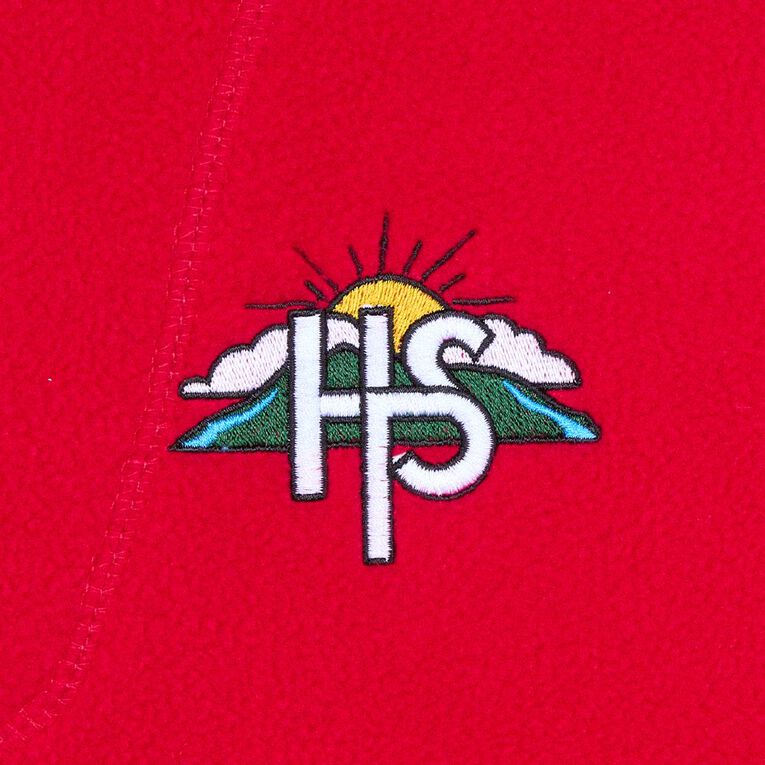 Schooltex Hokitika Primary Polar Fleece Top with Embroidery, Red Mid, hi-res