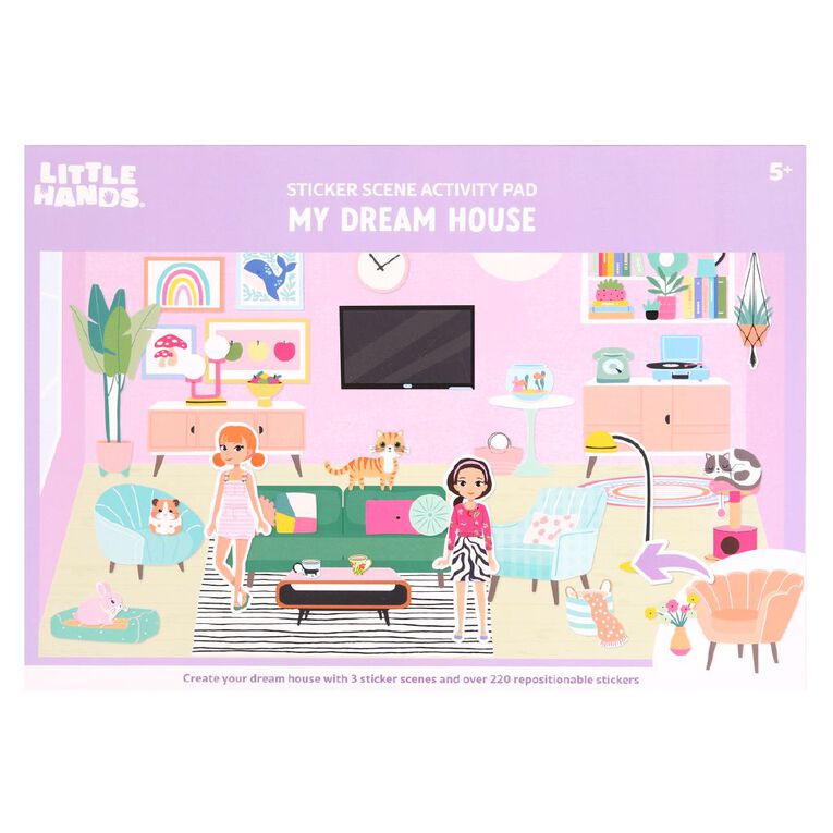 Little Hands Reuseable Sticker Scene Pad My Dream House A3, , hi-res