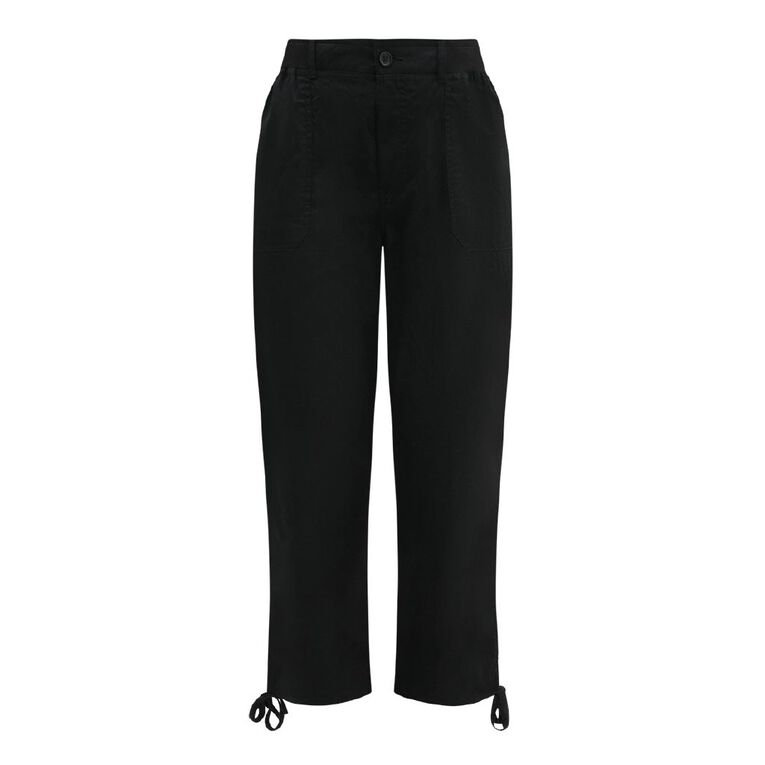 H&H Women's Rouched Hem Pants, Black, hi-res