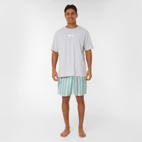 H&H Men's Knit and Woven Short Pyjama Set