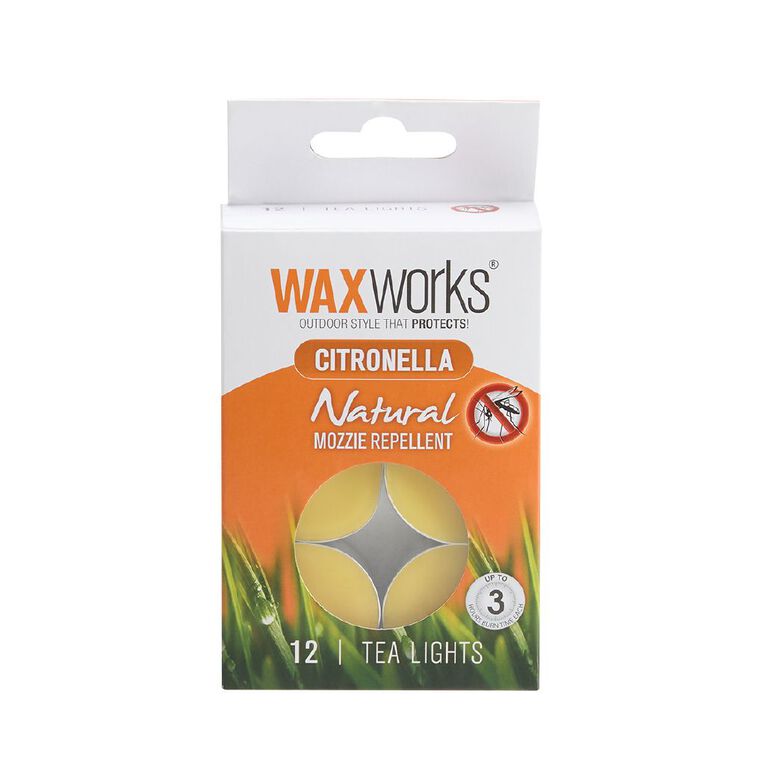 Waxworks Citronella Tealights 12 Pack Assorted, , hi-res