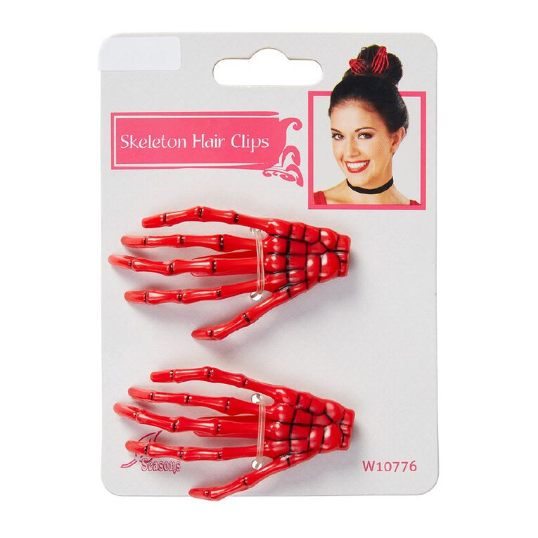 Seasons Skeleton Hair Clips Assorted Assorted, , hi-res