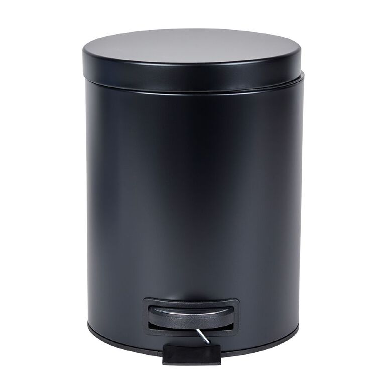 Living & Co Pedal Bin Black 5L, , hi-res