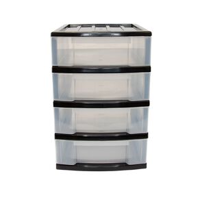Taurus Storage Drawers A4 Black 4 Tier Black