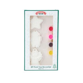 Wonderland Novelty DIY Paint Christmas Tree Decorations Assorted 3 Pack