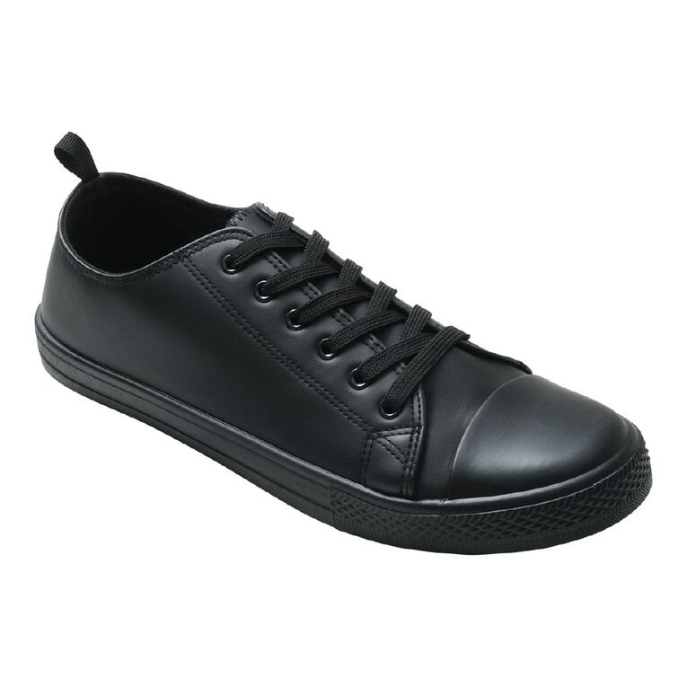 H&H Adults Unisex Freestyle PU Low Top Sneakers, Black BLACK, hi-res