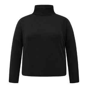 H&H Plus Women's Long Sleeve Brushed Roll Neck Top