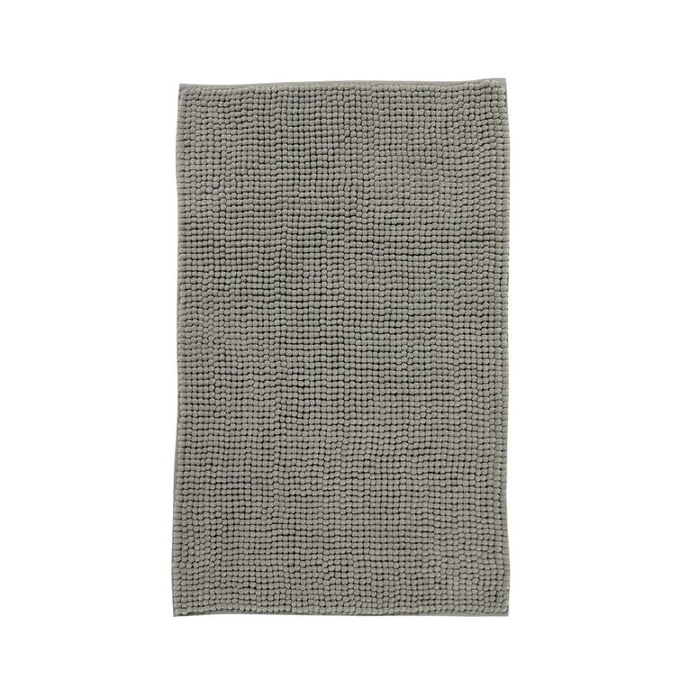 Living & Co Bath Mat Set Popcorn 2 Piece Grey Light 45cm x 75cm, , hi-res