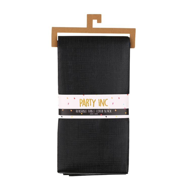 Party Inc Reuseable Table Cover Black, , hi-res