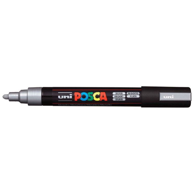 Uni Posca Marker 1.8-2.5mm Medium Silver, , hi-res